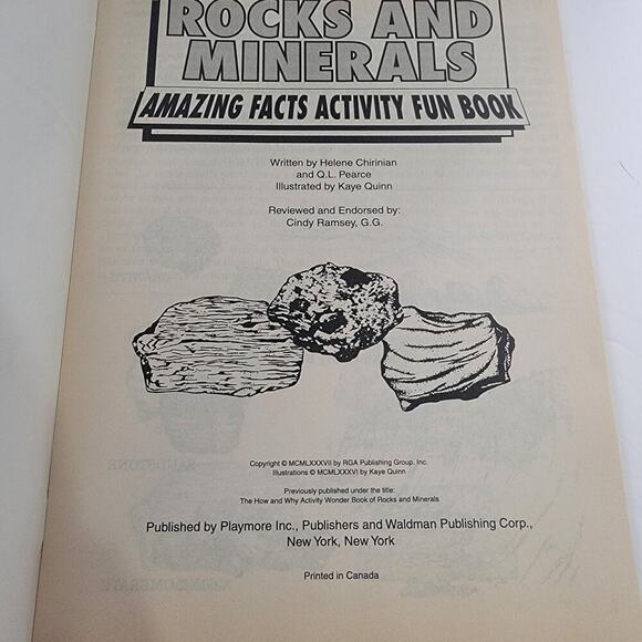 Rocks and Minerals Amazing Facts Activity Fun Book (1987, Paperback) Science Fun - Picture 4 of 8